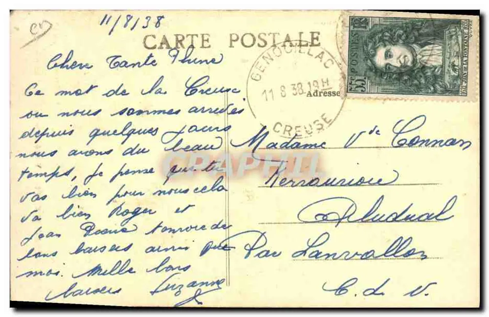 AU PAYS CREUSOIS — Y fasé santa las fillas et los garçous — A. de Nassac, édit, Guéret - Verso