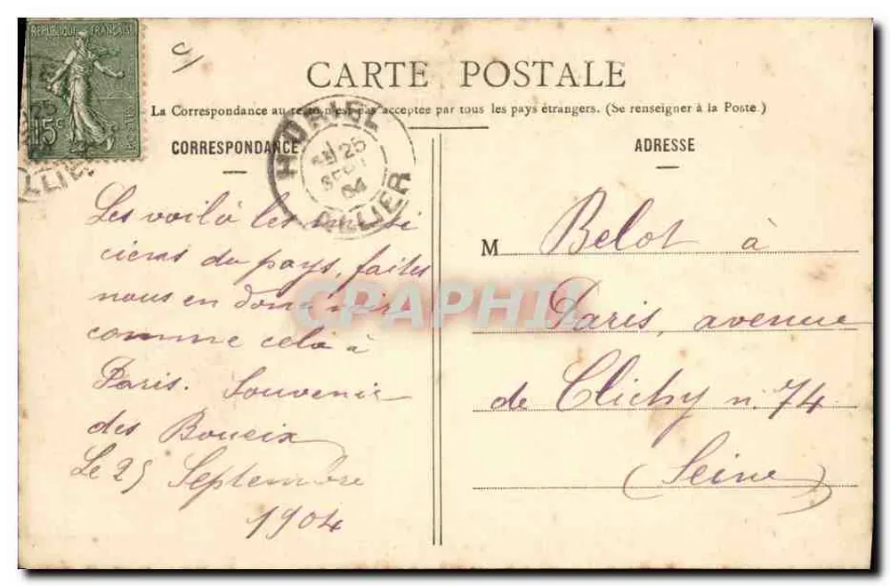 Cornemuseiro Bourbonnais — 201 — Lib. G. Chaumont, Montillapon - Verso