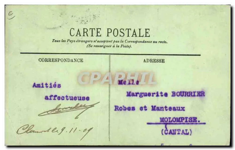 Tipos de Auvergne — Jogador de Cornemuse — LL. - Verso