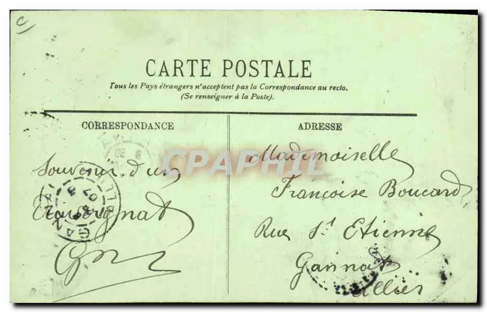 Jogador de Cornemuse — Tipos de Auvergne — LL. - Verso