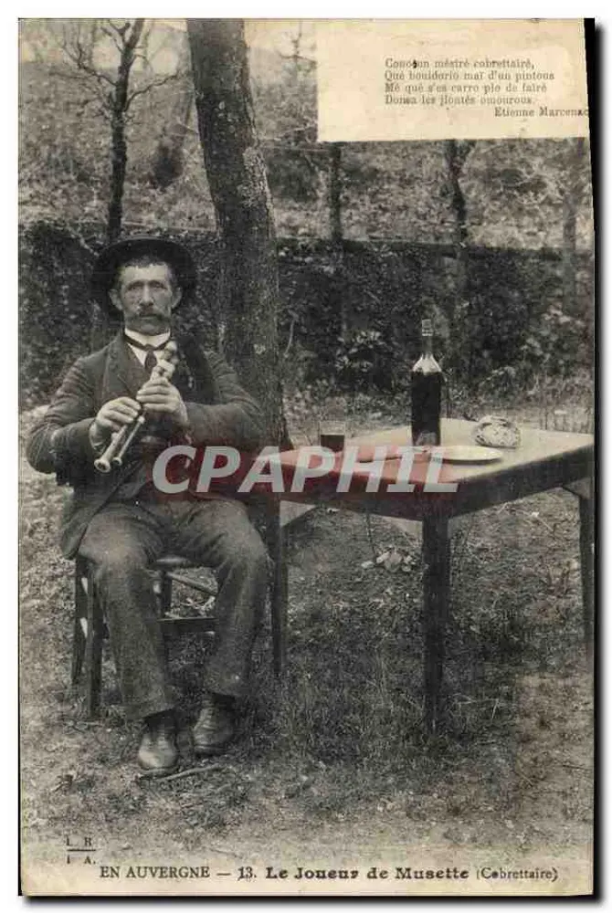 Der Musette-Spieler — Cabrettaire — L.E. Auvergne, n°13 - Vorderseite