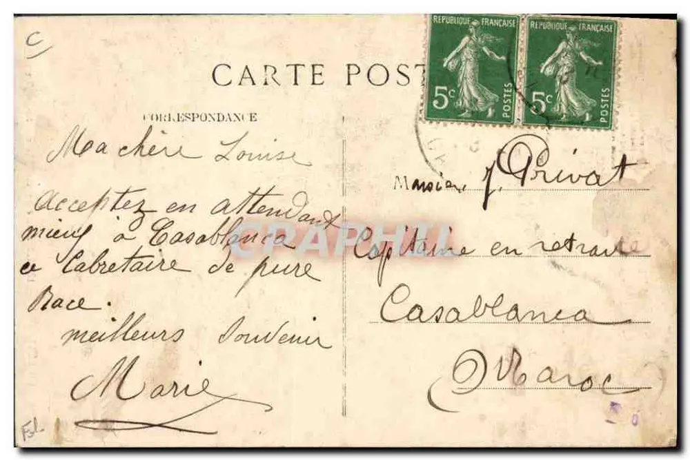 Der Musette-Spieler — Cabrettaire — L.E. Auvergne, n°13 - Rückseite