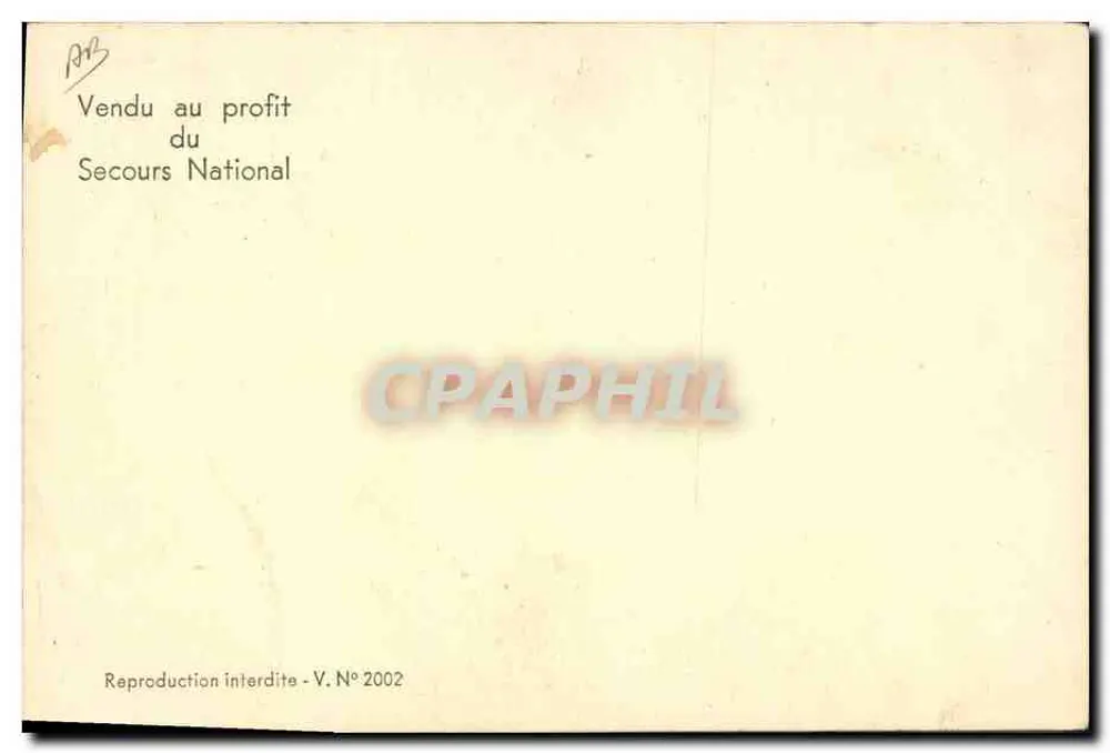 Philippe Pétain — Declaração de Devotamento — V.N° 2002 - Verso