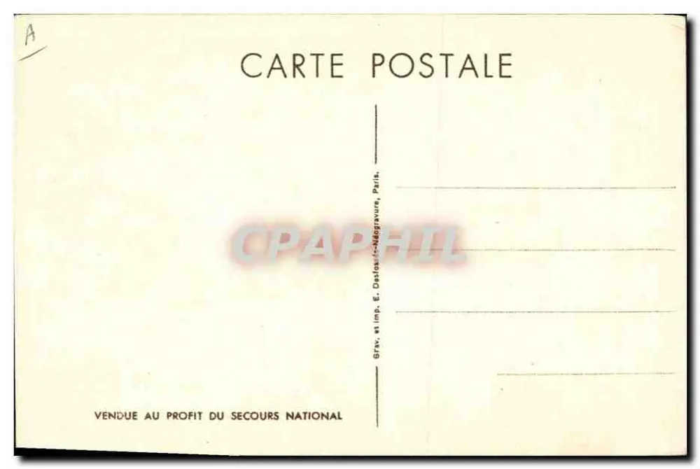 Philippe Pétain — Retrato militar — Gravura e impressão E. Dastous & Cie, Paris - Verso
