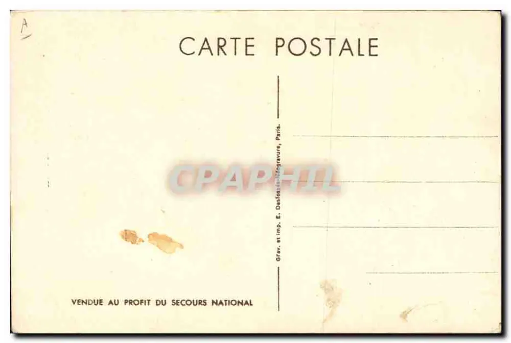 Philippe Pétain — « J'ai été avec vous dans les jours glorieux. Je reste avec vous dans les jours sombres. » — Editor não visível, número de série não visível - Verso