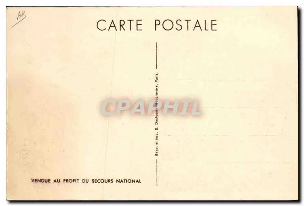 Philippe Pétain — retrato militar — gravura e impressão E. Desloges, Paris - Verso