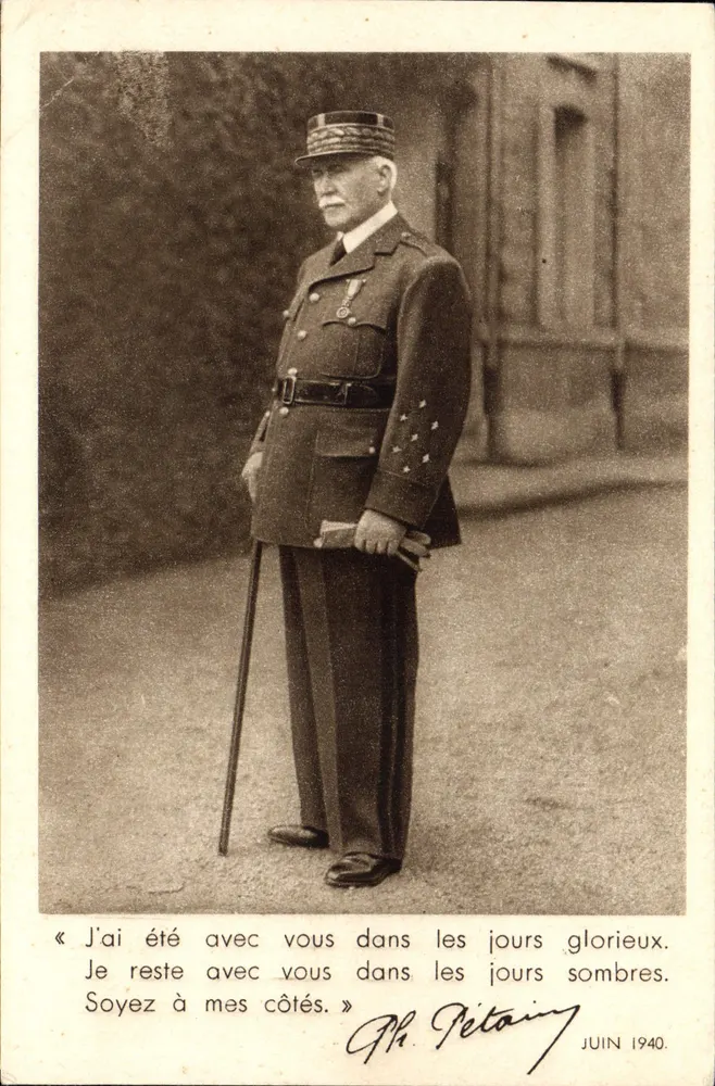 Philippe Pétain — portrait militaire — gravure et impression E. Daslos & Mégavure, Paris - Frente