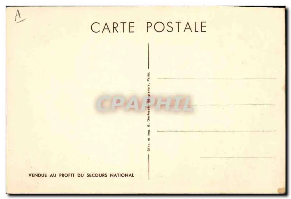 Philippe Pétain — Portret wojskowy — Gravure E. Destosse, Paryż - Rewers