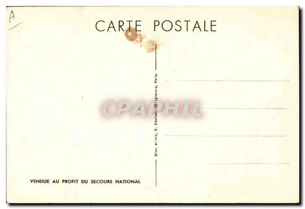 Philippe Pétain — retrato militar — gravura e impressão E. Delossi-Néogravure, Paris - Verso