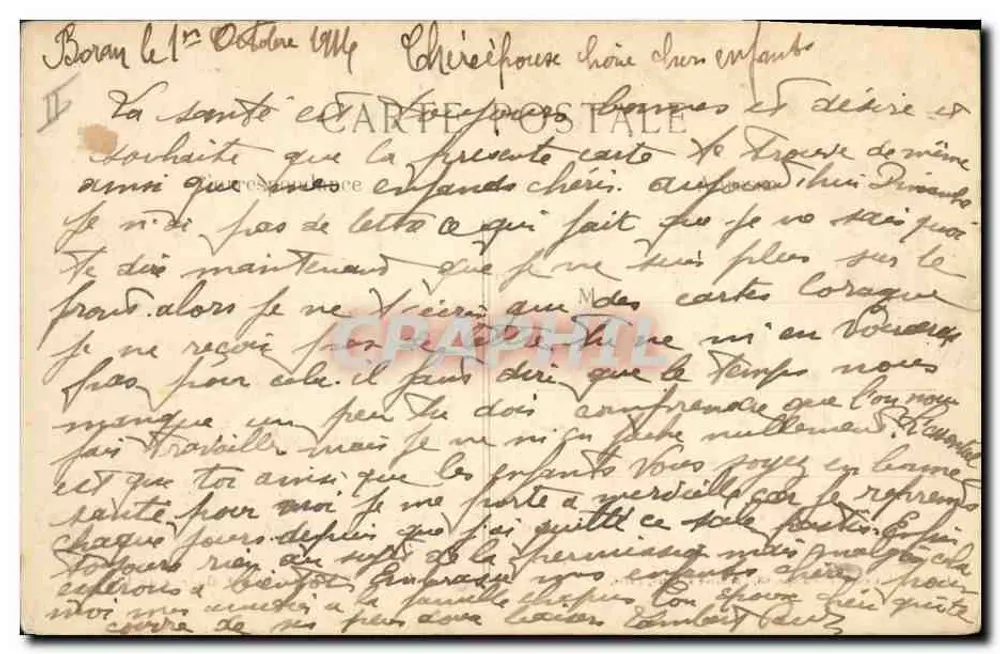 Un petit patriote — scène de rue avec femme et enfant — Moiss, 2e Série comique, Guerre de 1914 - Verso