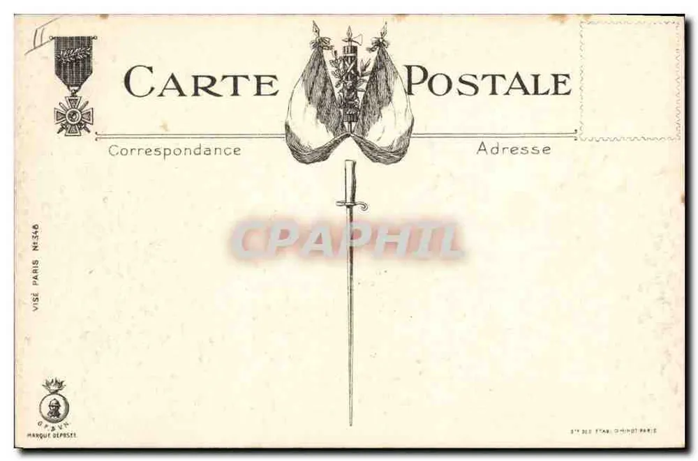 La Sape — seria wojenna — wydawca VISE Paris N°346 - Rewers
