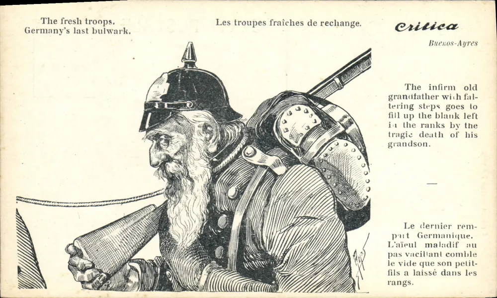 Alter deutscher Soldat — Critica Buenos-Ayres — Critica-Serie Nr. 750 - Vorderseite