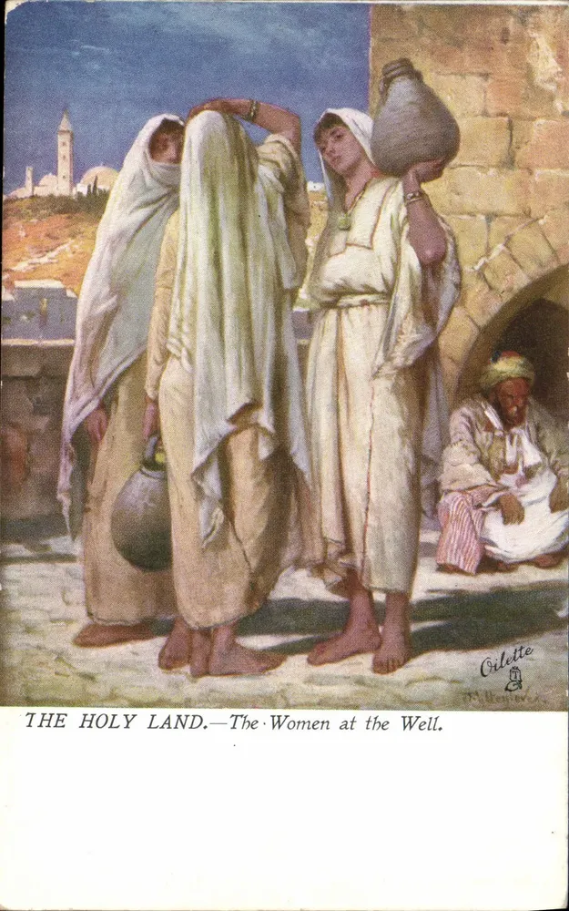 Das Heilige Land — Frauen am Brunnen — Oilette - Vorderseite