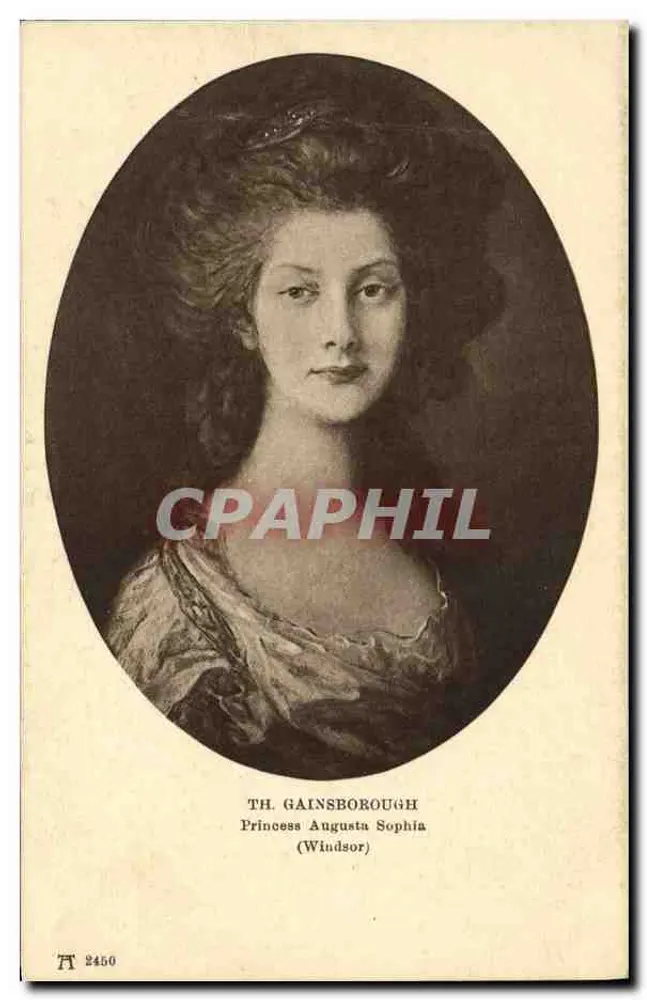 Princesa Augusta Sophia de Windsor — retrato por Thomas Gainsborough — editor F. A. Ackermann, série 237 - Frente