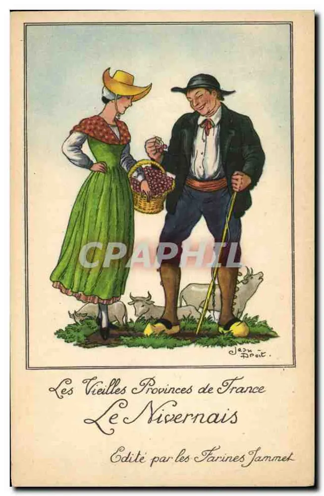 As Velhas Províncias da França — O Nivernais — Editado pelas Farinas Jammet - Frente