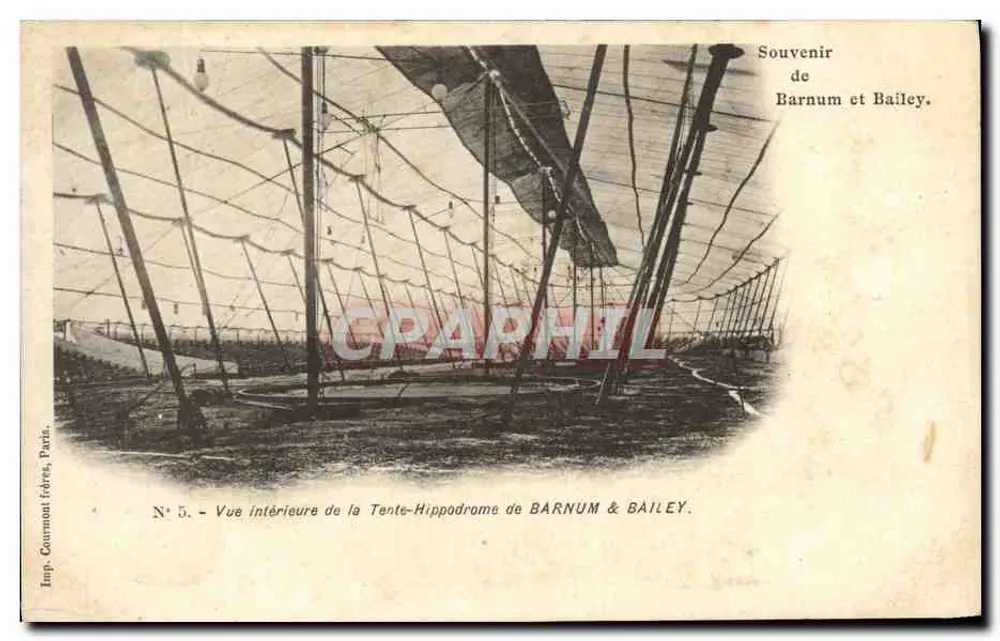 Innenansicht der Zeltreitschule von Barnum & Bailey — Imp. Gourmont frères, Paris, N° 5 - Vorderseite