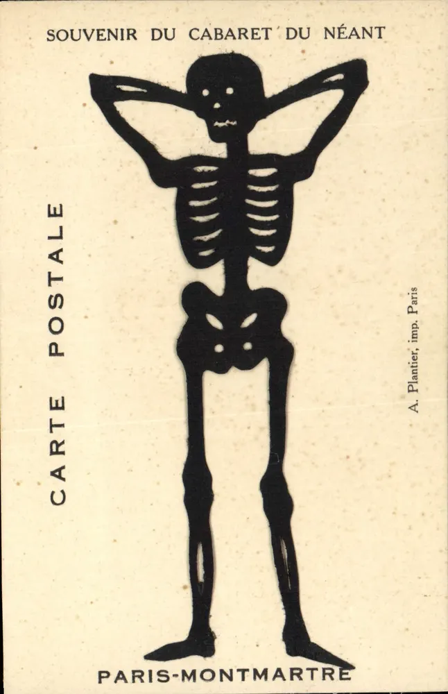 Entspannter Skelett — Cabaret du Néant — A. Plantier, Druck Paris - Vorderseite