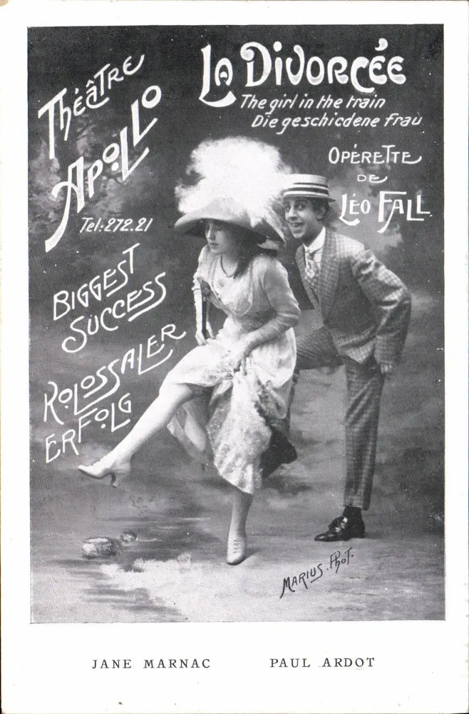 Theater Apollo — Die Divorcée, Operette von Léo Fall — Photographie von Jane Marnac und Paul Ardrot - Vorderseite