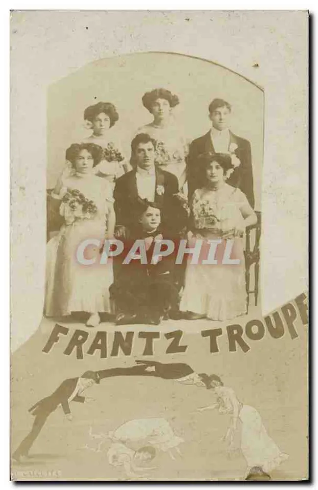 Frantz Troupe — grupo de pessoas em traje de palco — editor C. Lefebvre - Frente