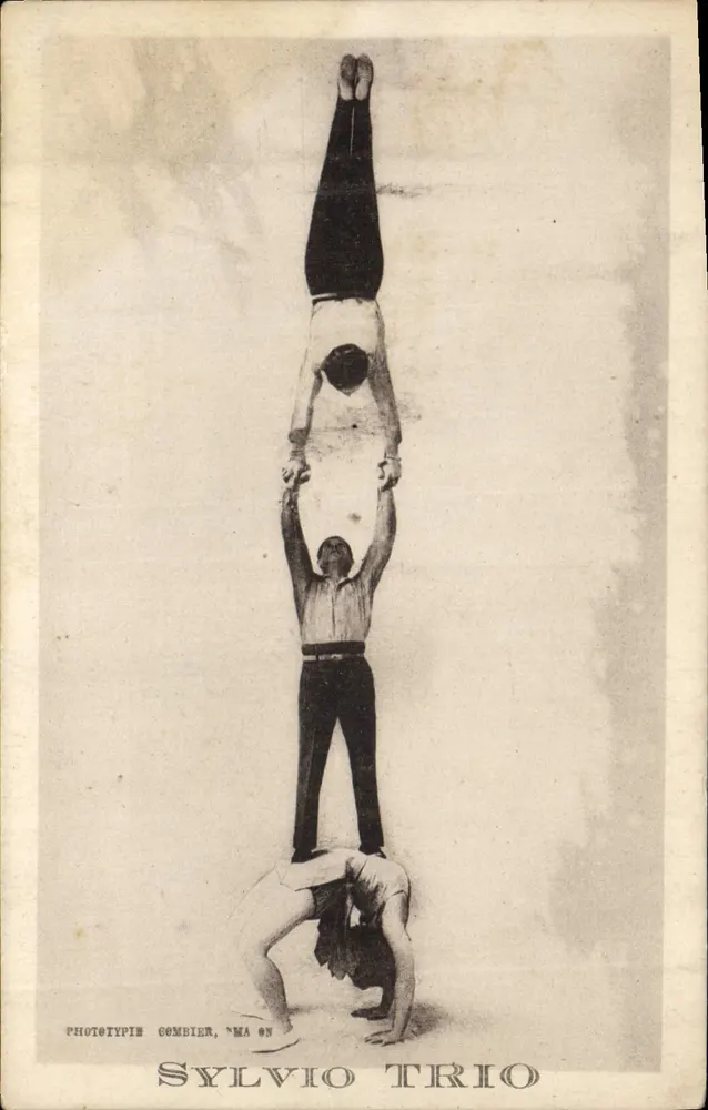 Sylvio Trio — acrobacias — Fototipia Gembier, N° MA ON - Frente