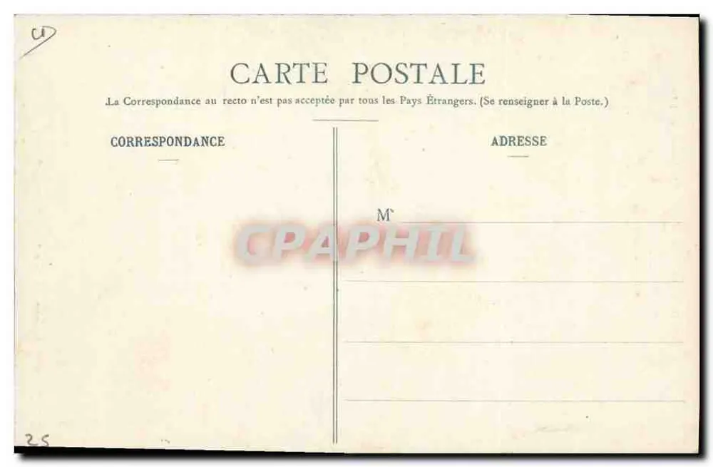 Alte Bressan-Kleidung — Der Vielle-Spieler — R. Forrand, Verlag 41 Rue Centrale, Bourg (Ain) - Rückseite