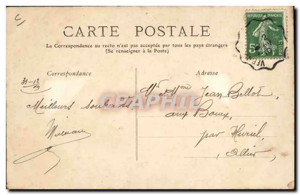 Um Cornemuseiro Berrichon — Coleção E.L., n°285 - Verso