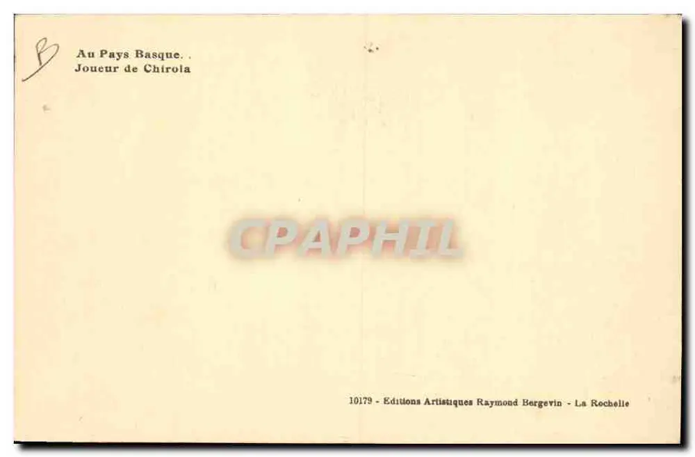 Chirola-Spieler — Im Baskenland — Éditions Artistiques Raymond Bergevin - Rückseite