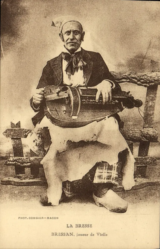 Bressan, Vielle-Spieler — La Bresse — Foto. Combier - Macon - Vorderseite