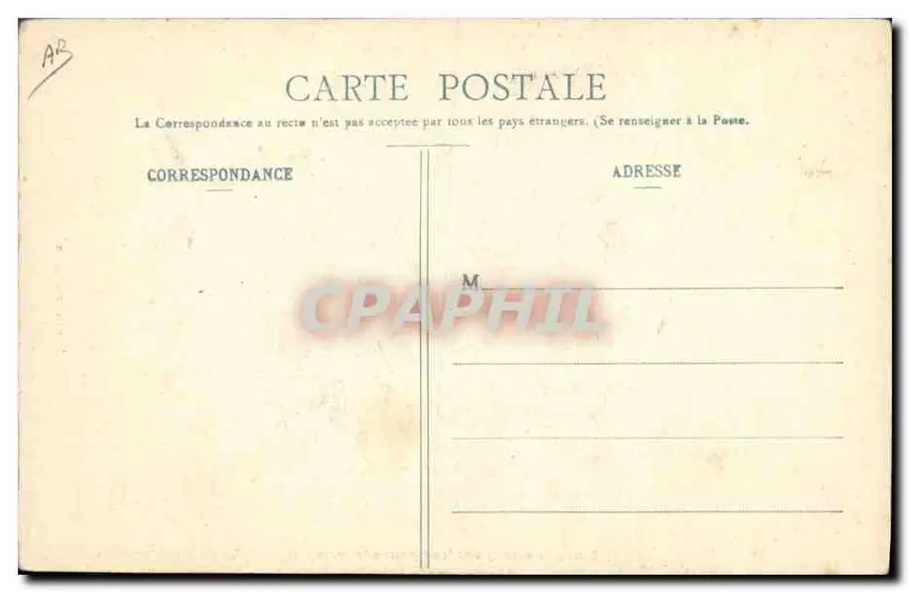 Ménétrier Bressan — homem em traje de palhaço com guarda-chuva — B. Ferrand, editor, Bourg (Ain) - Verso
