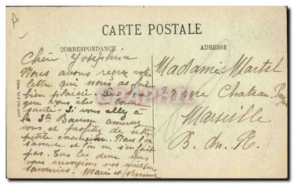 Mann aus Quimper, der die Bombarde spielt — LL. — Gebräuche und Typen der Bretter — n°38 - Rückseite