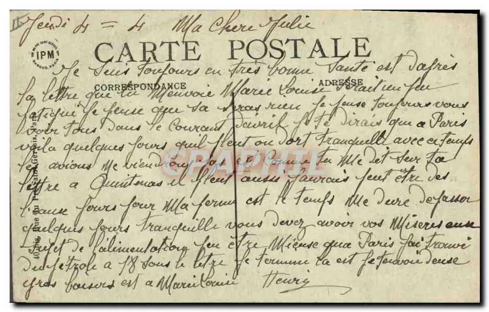 Paris — Jardin des Plantes — Giraffe aus Äthiopien — Verlag IMPRIMÉ SUR LA CARTE n°331 - Rückseite