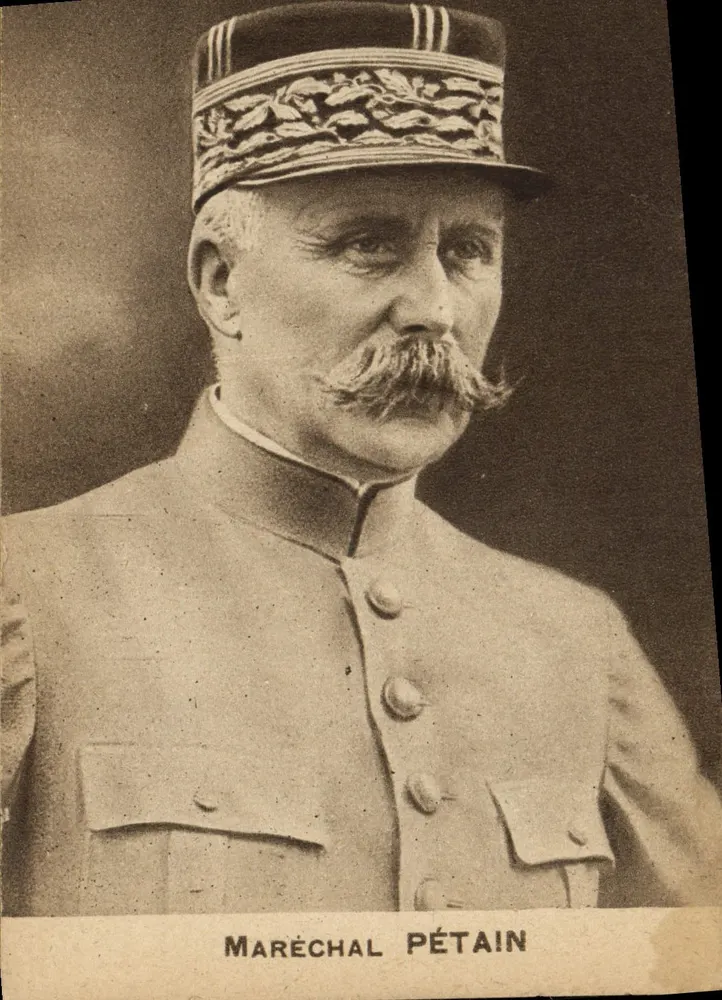 Maréchal Pétain — retrato militar — Grav. Imp. Phaliogravure, Modtroue (Sena) 1906 - Frente