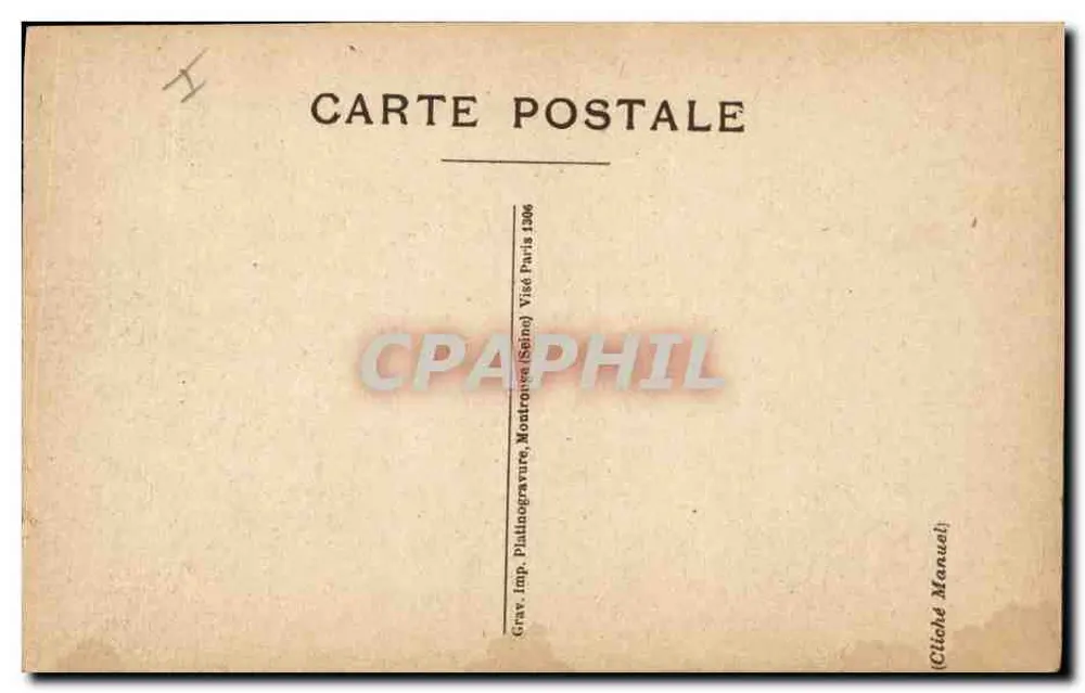 Maréchal Pétain — retrato militar — Grav. Imp. Phaliogravure, Modtroue (Sena) 1906 - Verso