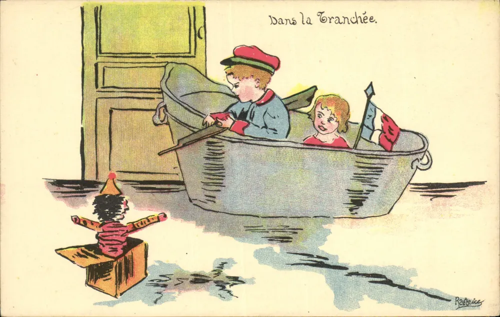 Kinder in der Schützengraben — Illustration — Raffaës - Vorderseite