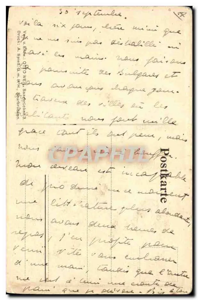 Os Dragonniers — ilustração de Otto Weil — editor A. Spies, G.m.b.H., Saarbrücken - Verso