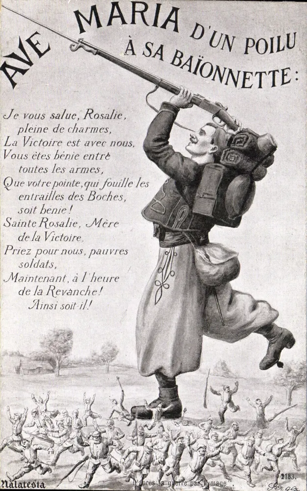 Deutscher Soldat in Karikatur — Ave Maria eines Schützen mit seiner Schanzklinge — Nalatesta - Vorderseite