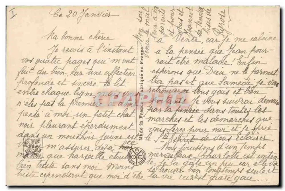 Salão de Paris — A Costureira — Rieder — N° 4937 - Verso