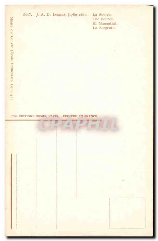 स्रोत — जे. ए. डी. इंग्रेस (1780-1867) — लेस एडिशन्स नोमिस, पेरिस - पीछे