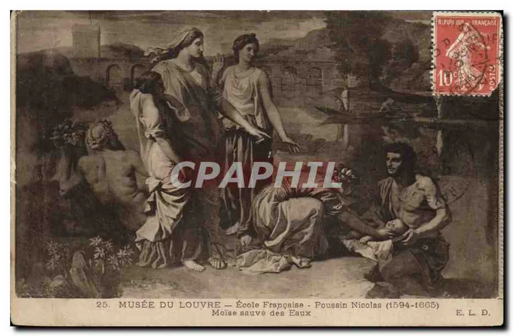 Museu do Louvre — Escola Francesa — Poussin Nicolas (1594-1665) — Moisés salvo das Águas - Frente