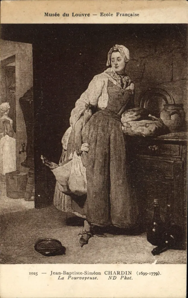Die Versorgende — Louvre-Museum — Französische Schule — Jean-Baptiste-Siméon Chardin (1699–1779) — Nr. 1025 - Vorderseite