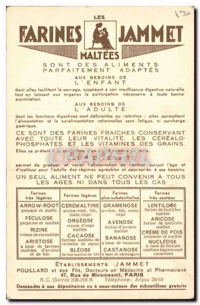 As Velhas Províncias da França — L'Aunis — Editado pelas Farinas Jammet - Verso