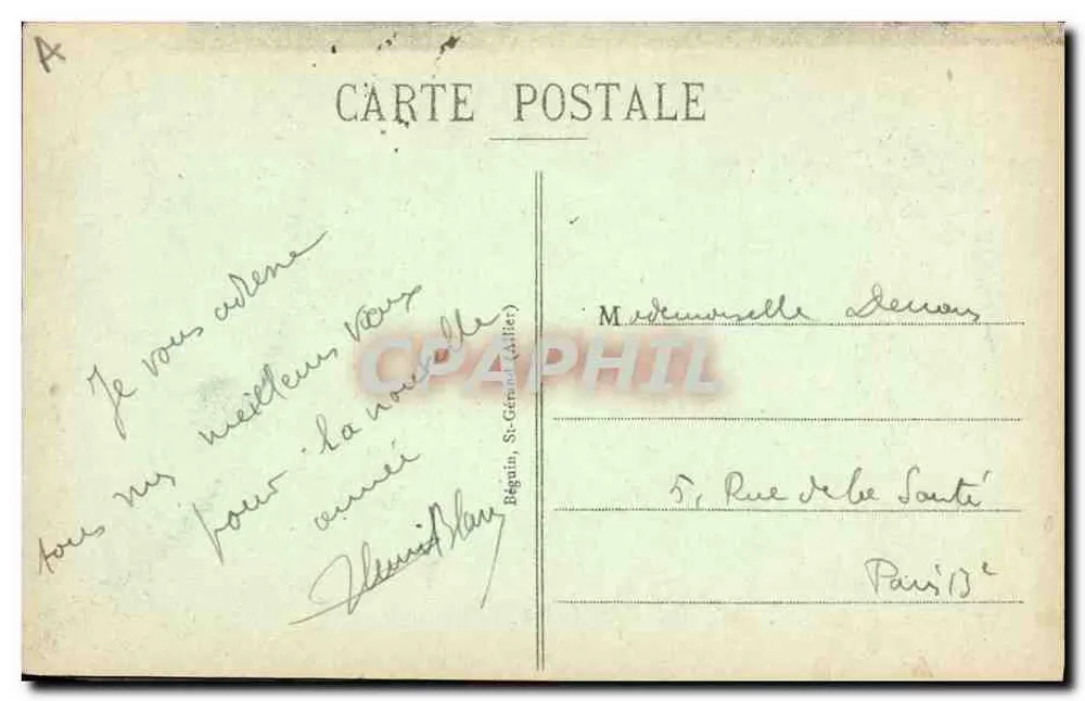 Mulher Bourbonnaisa — diante de uma porta rústica — editor não visível, n° de série 92 - Verso