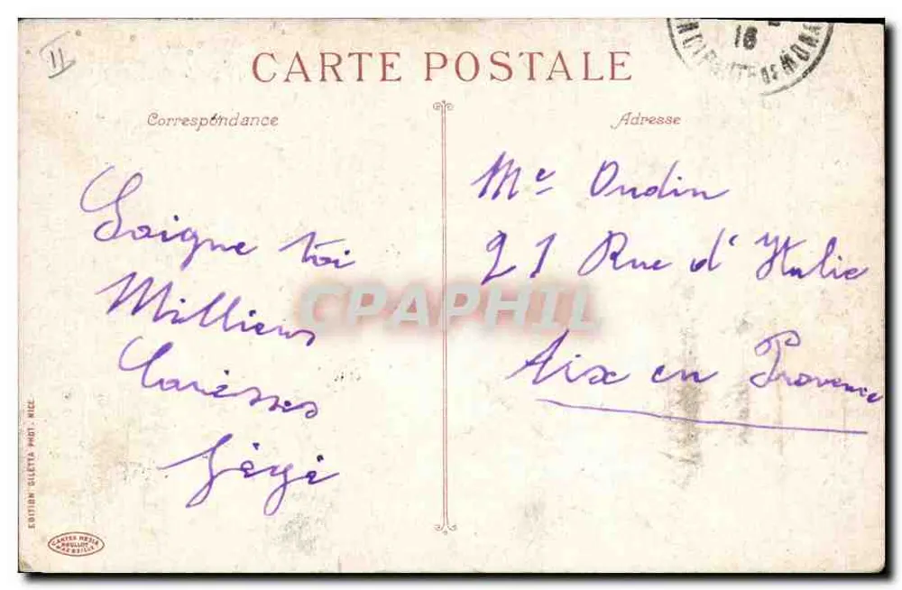 Salle du Trente-et-Quarante — Monte-Carlo — Gletta-Ausgabe, Nr. 706 - Rückseite