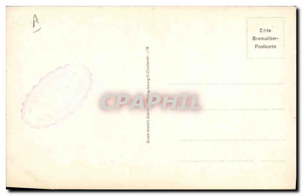 Dançarina em traje de cena — Graph Anstalt, Magdeburgo, Kl. Kriestersh. — n° PT20 - Verso
