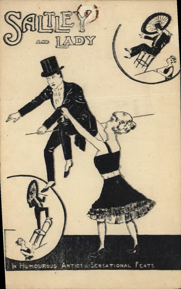 Salley e Lady — Atores humorísticos e feitos sensacionais — editor não visível - Frente