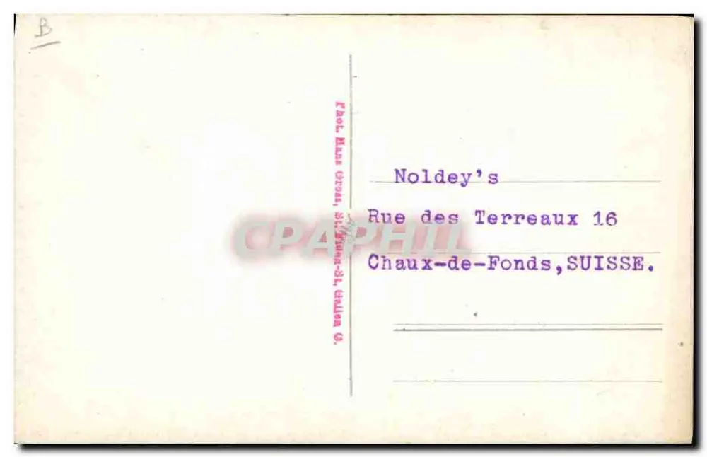 Acrobata sobre a cabeça de um homem — cena teatral — Noldey's, Chaux-de-Fonds, Suíça - Verso