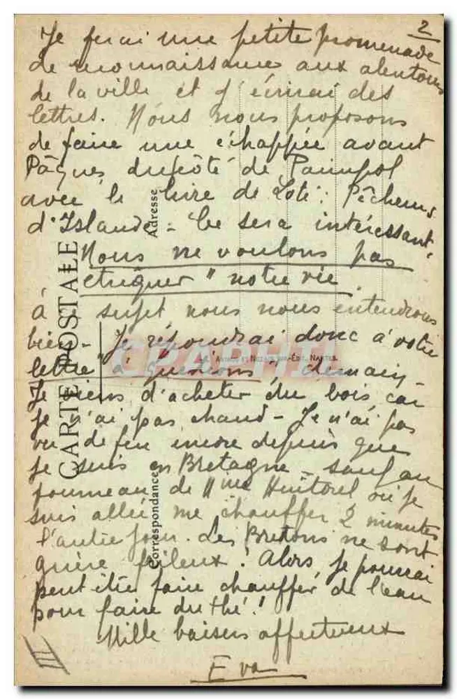 Il Binicou Breton — Quando il bretone diventa vecchio, addio alle ragazze, ai rigodoni e ai cotillons, non gli resta più sotto i cieli come fedele compagno che il vecchio biniou bretone — Editore: Carte Postale - Verso