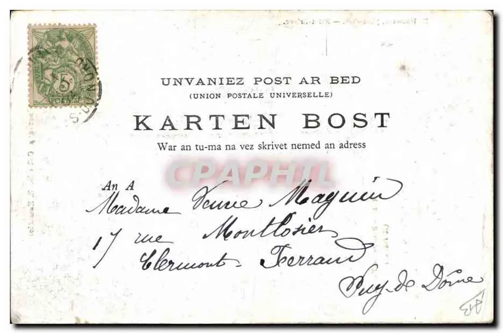 Binioueiros do Faouët — Morbihan — E. Hamonic, fot.-edit. — Saint-Brieuc - Verso