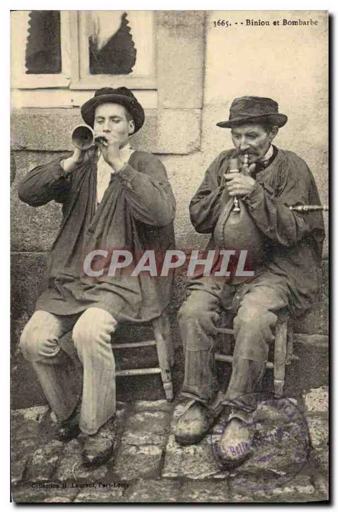 Dois músicos — Binion e Bombarbe — Coleção H. Laurent, Paris-Louis - Frente