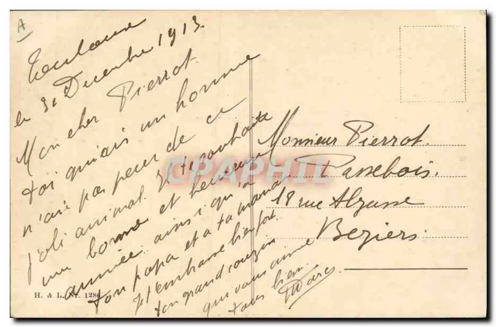 Hipopótamo — Janeiro — H. & L. N° 1280 - Verso